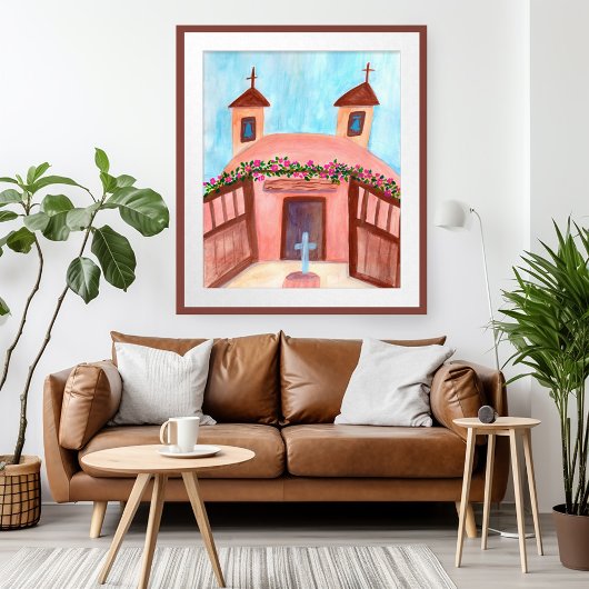 Sanctuario de Chimayo Water color New Mexico ポスター