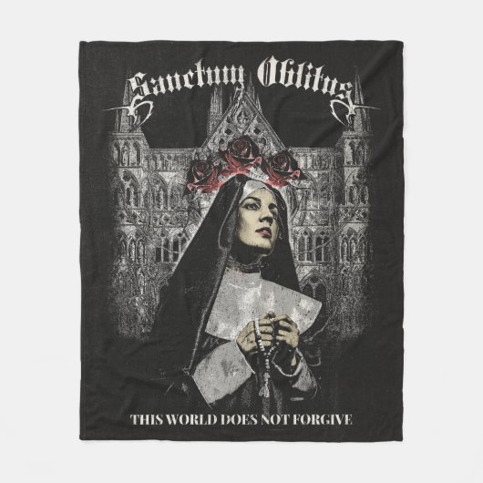 Sanctum Oblitus – ゴシック様式のストリートウェアデザイン フリースブランケット (正面)