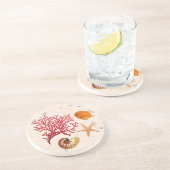 Sand and seashells round sandstone coaster コースター (側面)