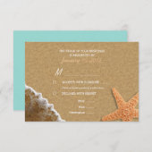 Sand and ShellsビーチRSVP(食事オプション付き) 出欠カード (正面/裏面)