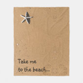 Sand and Starfishメッセージカスタムビーチ フリースブランケット (正面)