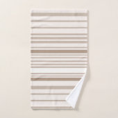  Sand and White Linen Stripes バスタオルセット (ハンドタオル)