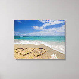 Sand Artパーソナライズされたのハート名 キャンバスプリント