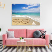 Sand Artパーソナライズされたのハート名 キャンバスプリント (インサイチュ (リビング))
