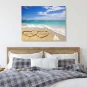 Sand Artパーソナライズされたのハート名 キャンバスプリント (インサイチュ (寝室))