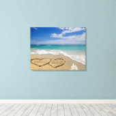 Sand Artパーソナライズされたのハート名 キャンバスプリント (インサイチュ (ウッドフロア))