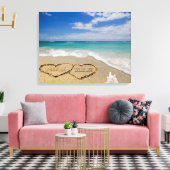 Sand Artパーソナライズされたのハート名 キャンバスプリント (インサイチュ (リビング))