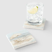 Sand Beach Serenity Umbrella ストーンコースター (横)