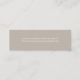 Sand Beige MinimalistのWebサイ結婚トRSVPカード スキニー名刺