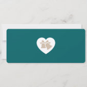 Sand Beige & Ocean Teal Boarding Pass Wedding 招待状 (裏面)