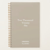 Sand Beige Planner with Spelled-out Year プランナー手帳 (正面)