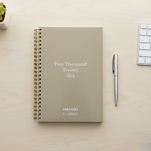 Sand Beige Planner with Spelled-out Year プランナー手帳