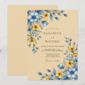 Sand Bucolic Meadow Wedding 招待状 (正面/裏面)