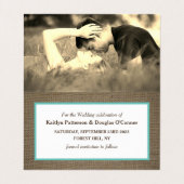 Sand Dollar & Burlap Photo Save The Date Card 名刺 (内部フラット)