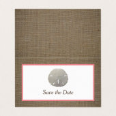 Sand Dollar & Burlap Photo Save The Date Card 名刺 (外部フラット)