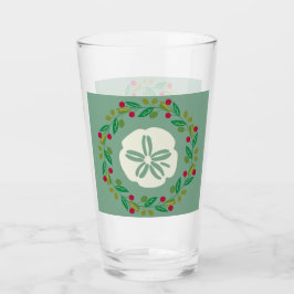 Sand Dollar Seashell Christmas Wreath タンブラーグラス