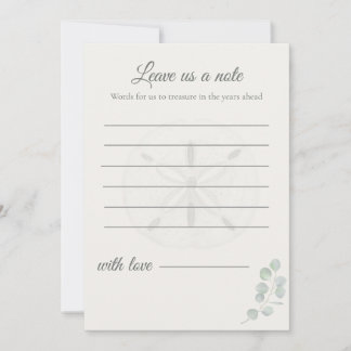 Sand Dollar Wedding Message Cards | ノートカード