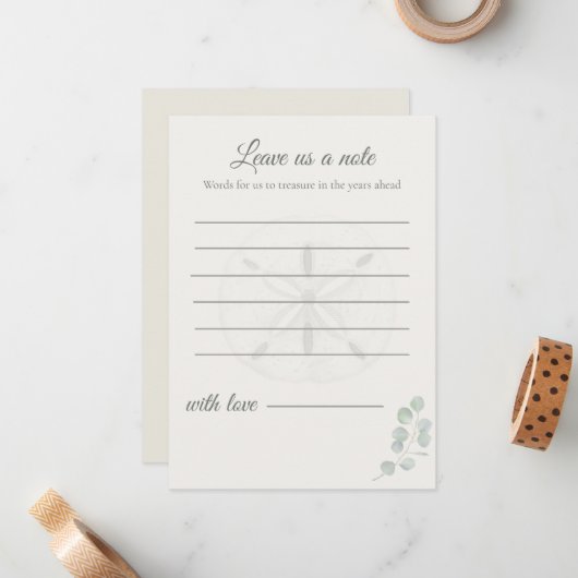 Sand Dollar Wedding Message Cards | ノートカード (正面/裏面インサイチュ)