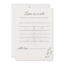 Sand Dollar Wedding Message Cards |