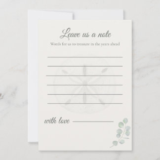 Sand Dollar Wedding Message Cards | ノートカード