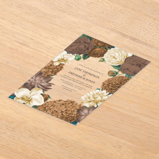 Sand Dune, Copper Glow & Hazelnut Cream Wedding アクリル招待状 (レイダウン)