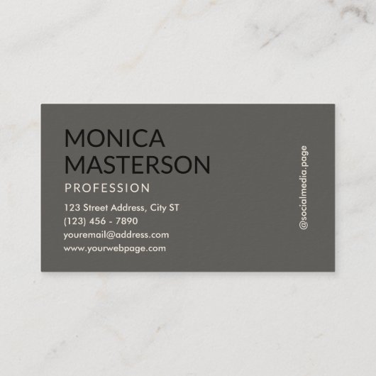 Sand gray minimalist monogram 名刺 (裏面)