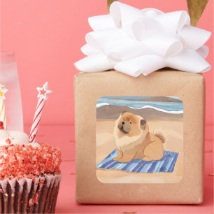 SAND N' SEA Chow犬のシール スクエアシール