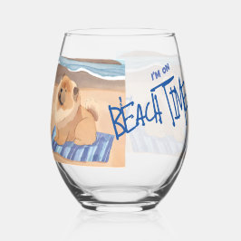 SAND N' SEA Chow Chow犬 ステムなしワイングラス