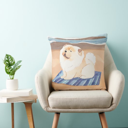 SAND N' SEA CREAM and RED Chow Chew装飾用クッション クッション (椅子)