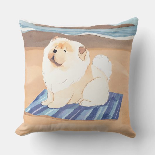 SAND N' SEA CREAM and RED Chow Chew装飾用クッション クッション (正面)