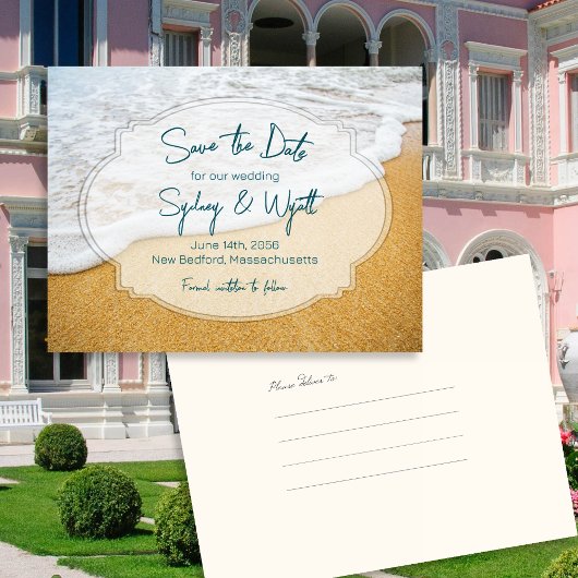 Sand n SurfカスタムSave the Dateポストカード 案内ポストカード