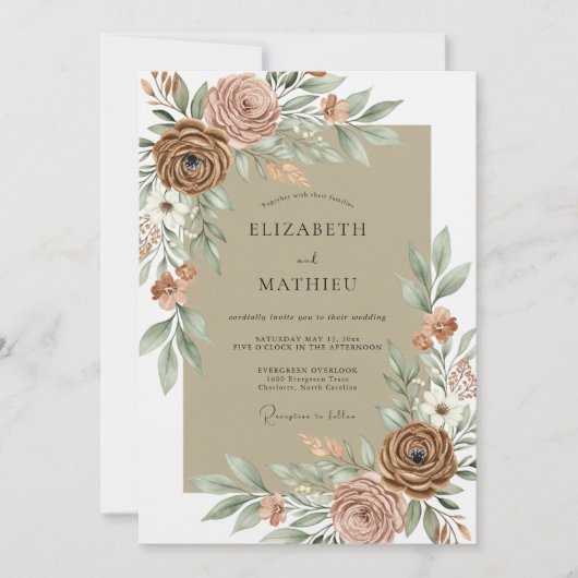 Sand Organic Desert Wedding 招待状 (正面)