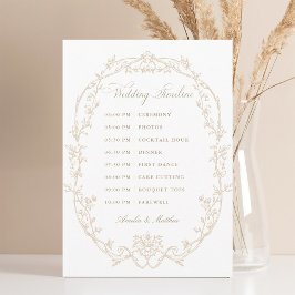 Sand Ornate Floral Frame Wedding Timeline プログラム