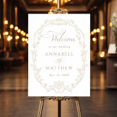 Sand Ornate Floral Frame Wedding Welcome ポスター