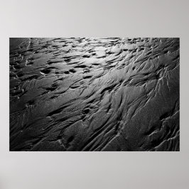 Sand patterns on a beach poster ポスター