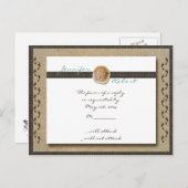 Sand RSVPポストカードの足跡 インビテーションポストカード (正面/裏面)