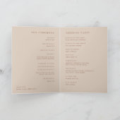 Sand | Script Watermark Monogram Wedding Program プログラム (内部)