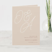 Sand | Script Watermark Monogram Wedding Program プログラム (正面)