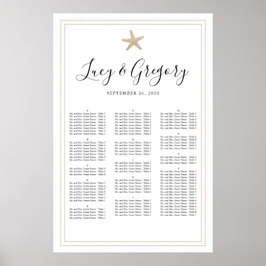 Sand Starfishのア結婚ルファット座席表 ポスター (正面)