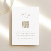 Sand Stylish Calligraphy Wedding QR Code 出欠カード