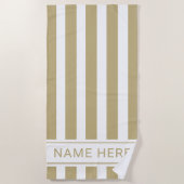 Sand with White Stripe Towel with Your Name ビーチタオル (正面)