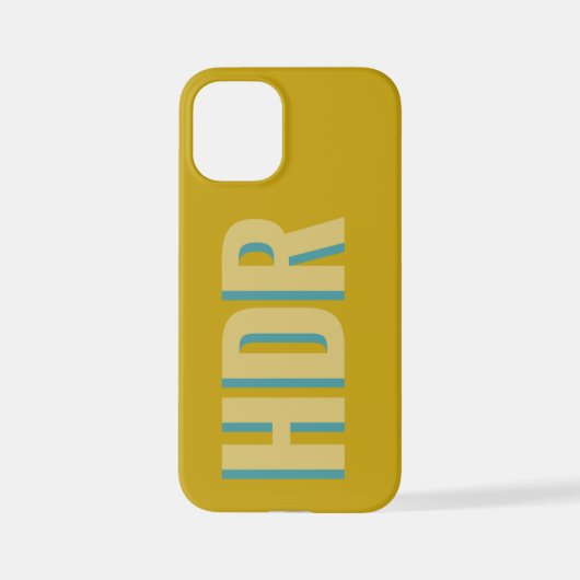 Sand yellow Shadow Monogram initials with name iPhoneケース (裏面)
