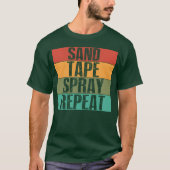 Sandape Spray Repeat Auto Body Painter Car retro f Tシャツ (正面)