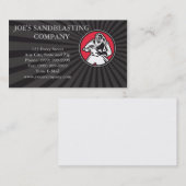 Sandblasterのサンドブラスティングの円のレトロ 名刺 (正面/裏面)