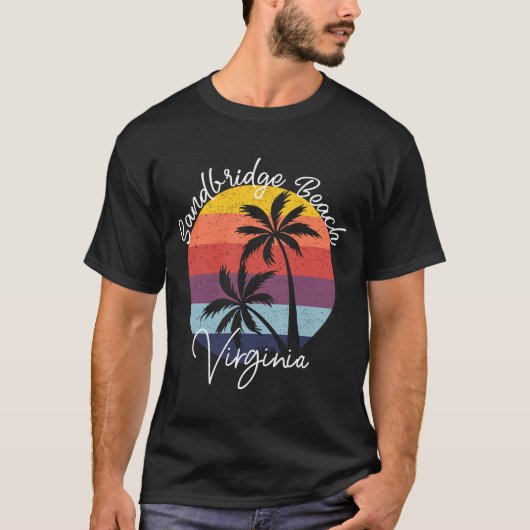 Sandbridge Beach Virginia Vintage 1960'S Beach Sur Tシャツ (正面)