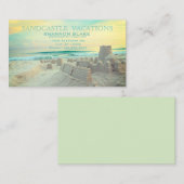 Sandcastleのビーチの景色の休暇 名刺 (正面/裏面)