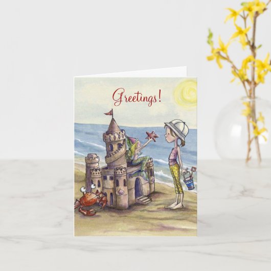 Sandcastleの魔法のnotecard カード (黄色い花)