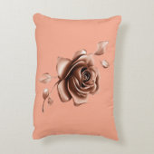 Sanded beige floral brown rose AI art  アクセントクッション (裏面(縦))