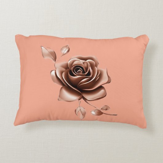 Sanded beige floral brown rose AI art  アクセントクッション (裏面)