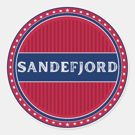 Sandefjord City Pride Emblem – Norwegian Identity ラウンドシール (正面)